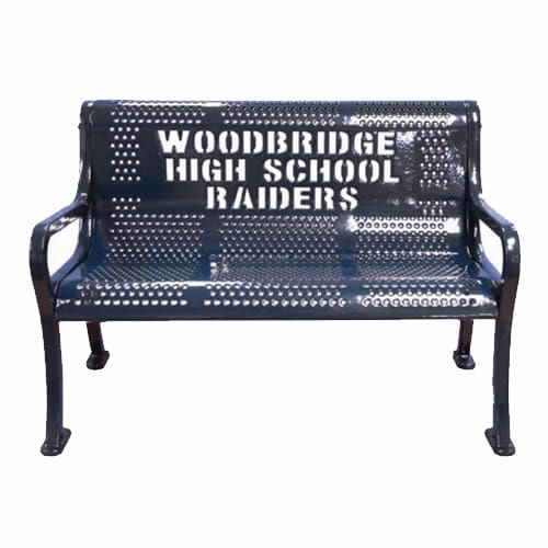 Woodbridge High School Raiders Black Metal Bench
