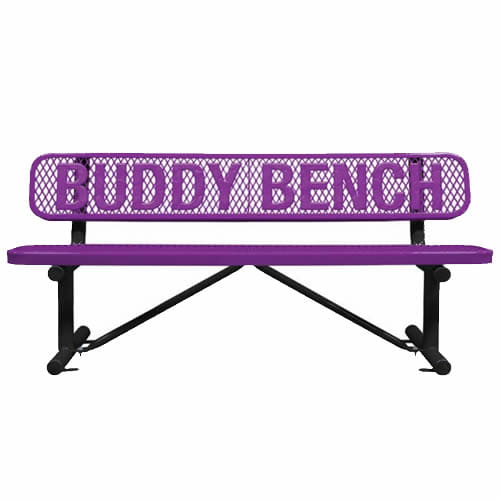 Purple Metal Buddy Bench