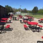 Red Metal Outdoor Tables